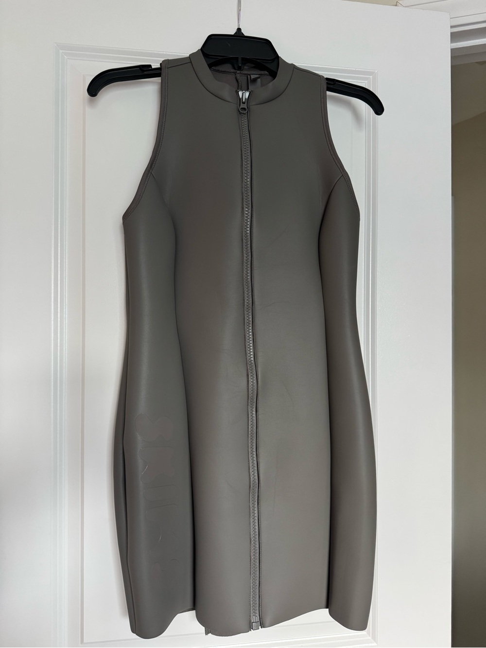 Skin Taupe Neoprene Zip-Front Dress